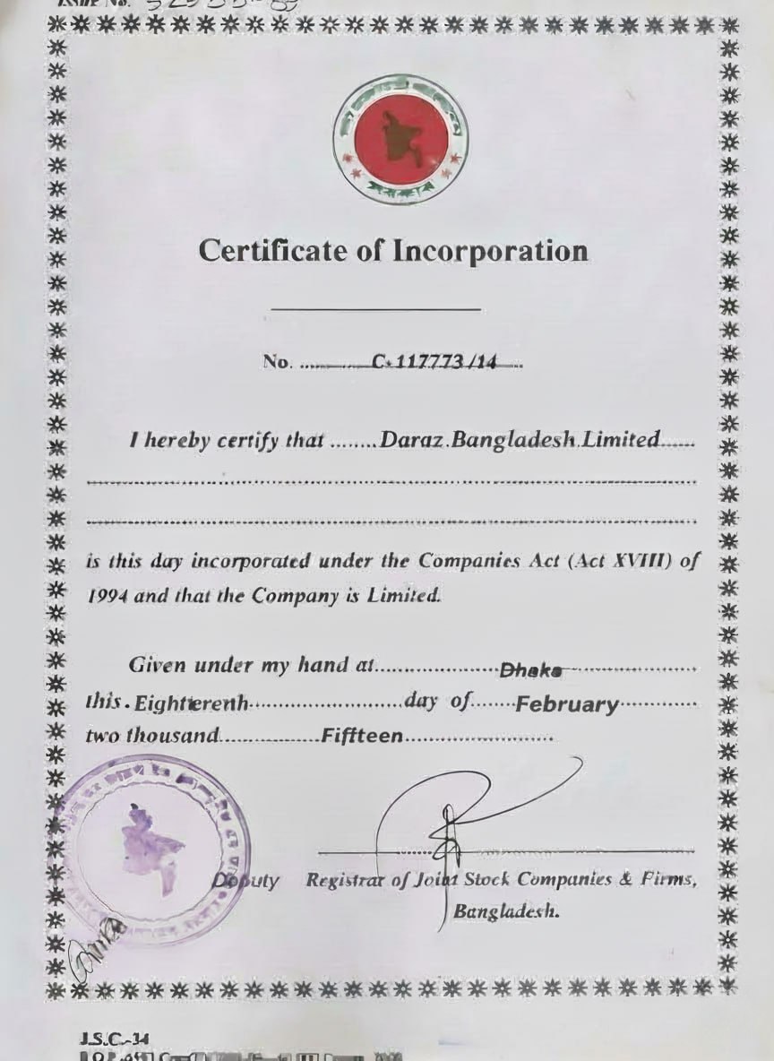 Certificate of Incorporation